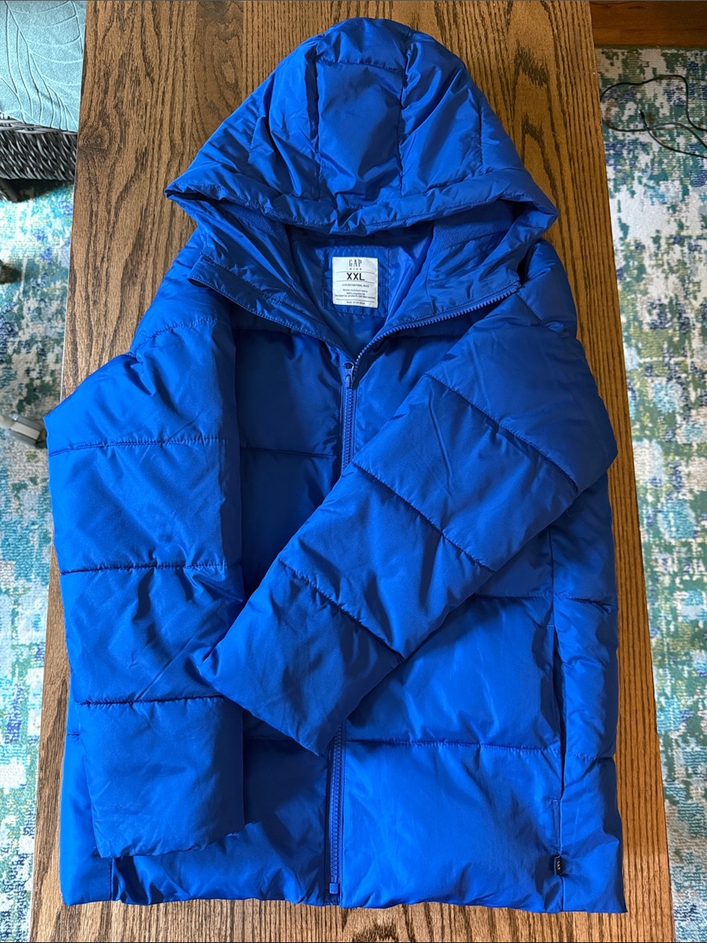 GAP Kids Royal Blue Quilted Puffer Jacket with Hood